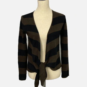 Philosophy Dane Lewis Women’s Cardigan Cashmere Open Wrap Black Brown Small